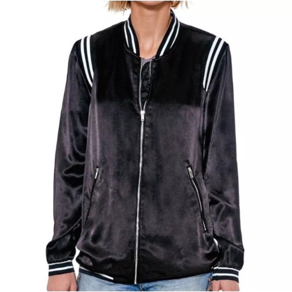 Blank‎ NYC Black Bomber Jacket Size Medium - Picture 1 of 6